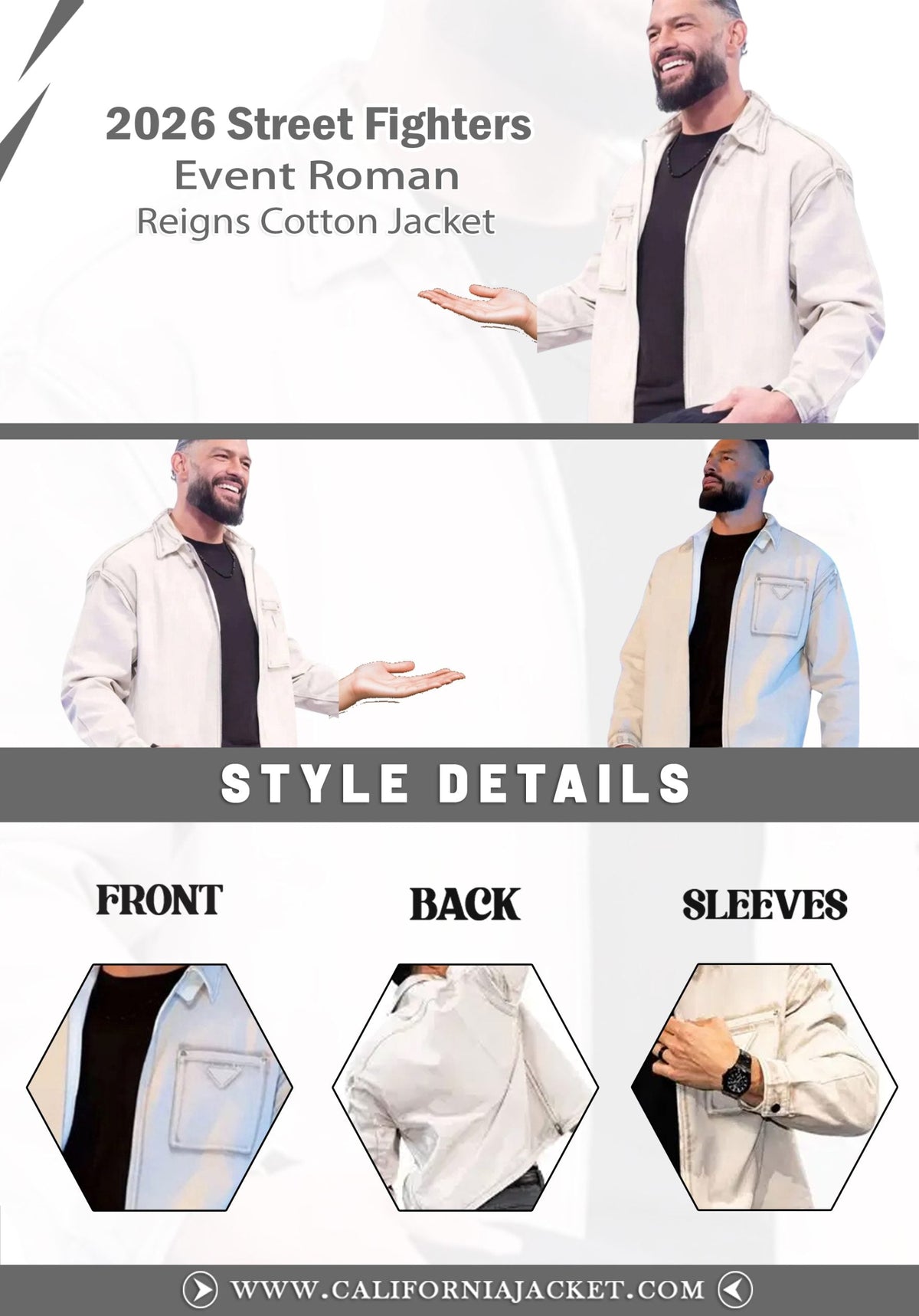 2026 Street Fighters Event Roman Reigns Cotton Jacket