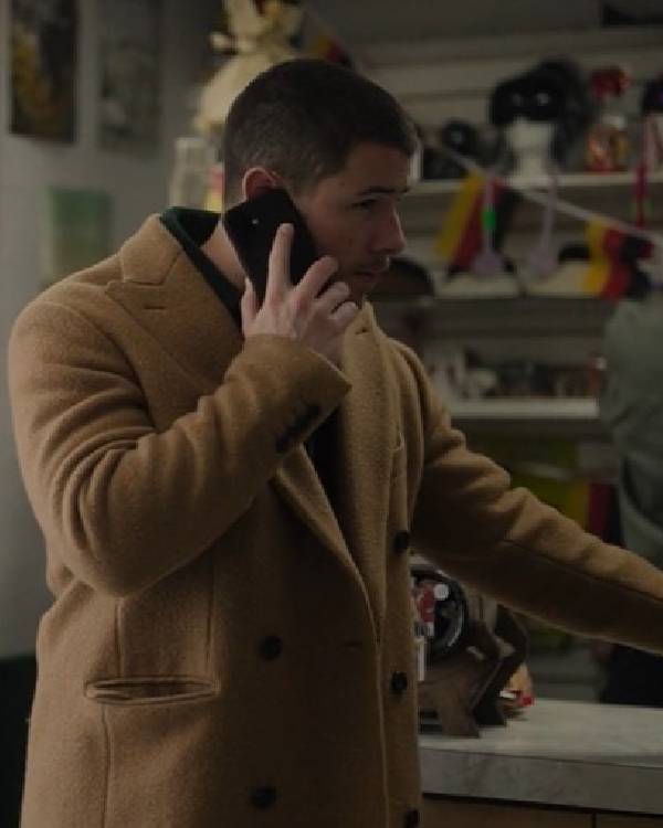 A Very Jonas Christmas Nick Jonas Brown Coat