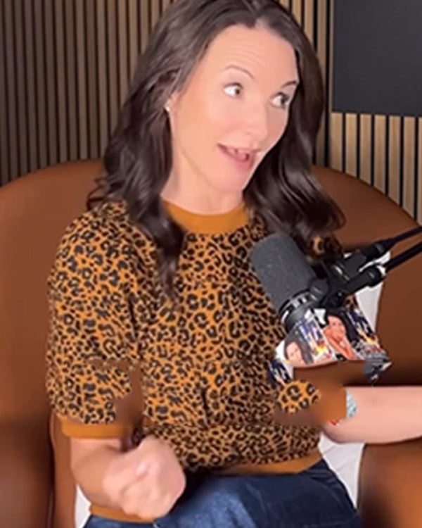 Are You a Charlotte? Podcast Kristin Davis Leopard Print Sweater WorthVee