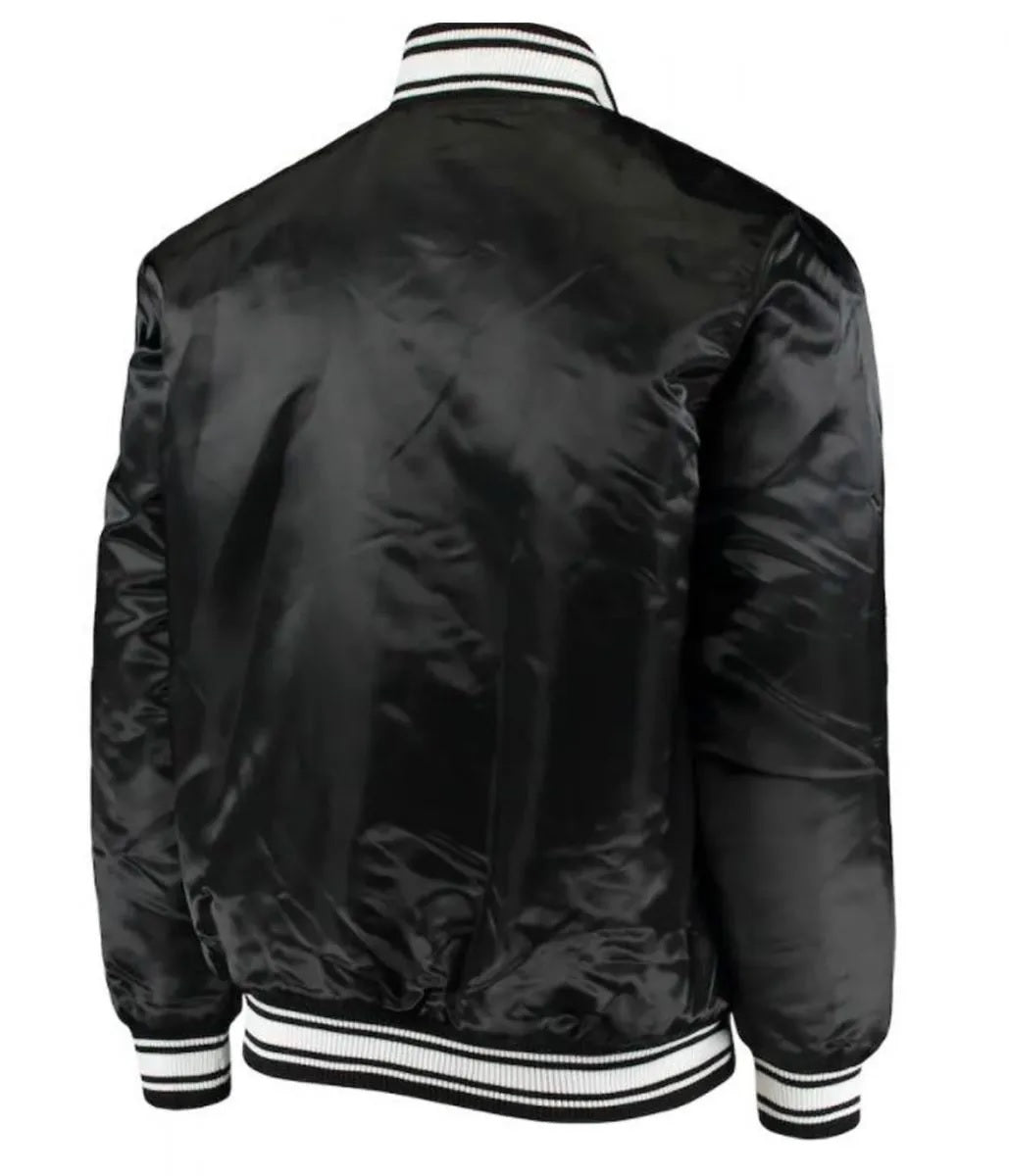 Atlanta Falcons Satin Black Starter Jacket - back view