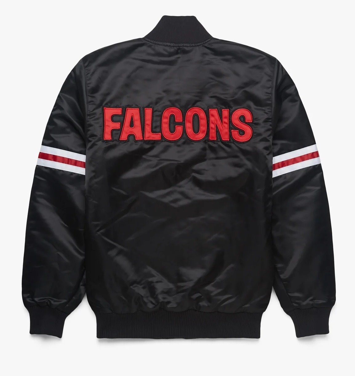 Atlanta Falcons Satin Varsity Jacket - back view