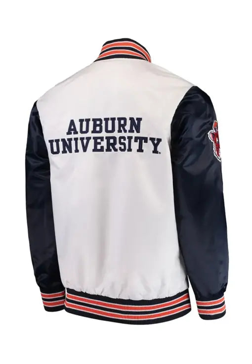 Auburn Tigers the Rookie White Satin Jacket - back view