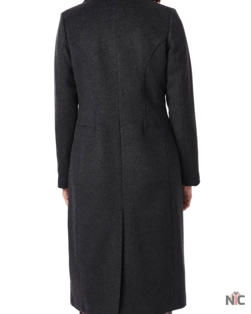 Bernardo Charcoal Tailored Wool Blend Coat Clanton Jacket