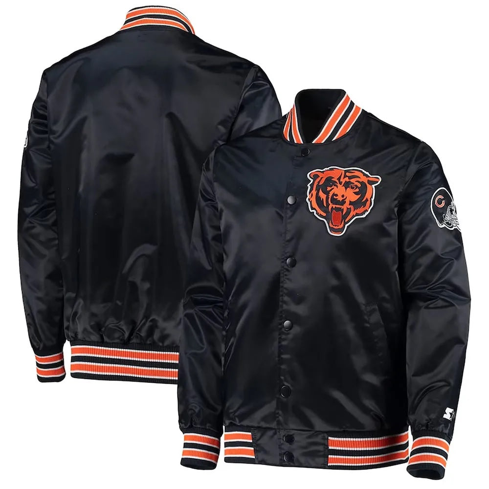 The Diamond Chicago Bears Retro Satin Jacket - alternate view