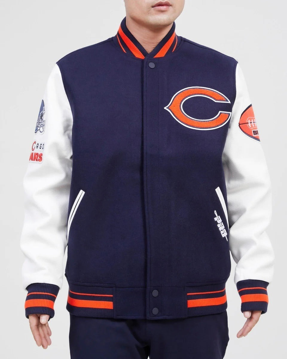 Chicago Bears Old English Varsity Jacket - back view