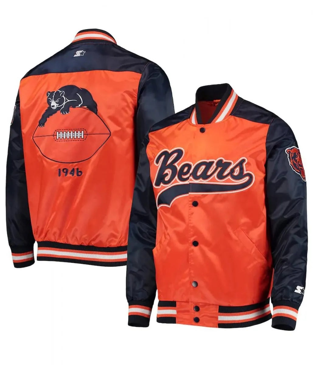 Chicago Bears The Tradition II Team Full-Snap Jacket - side view
