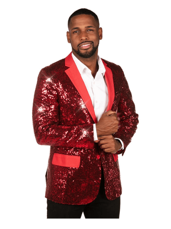 Christmas Red Sequin All Over Blazer