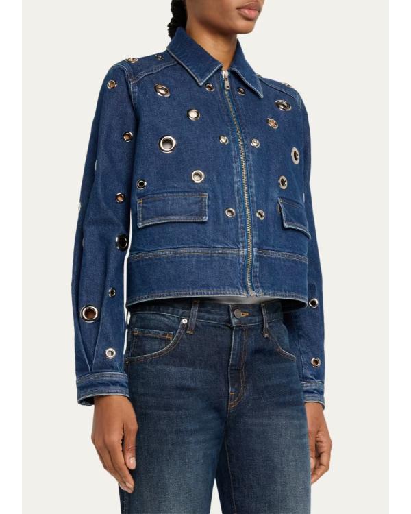 Ella Stiller Cupertino 2026 Embellished Denim Jacket - view 4