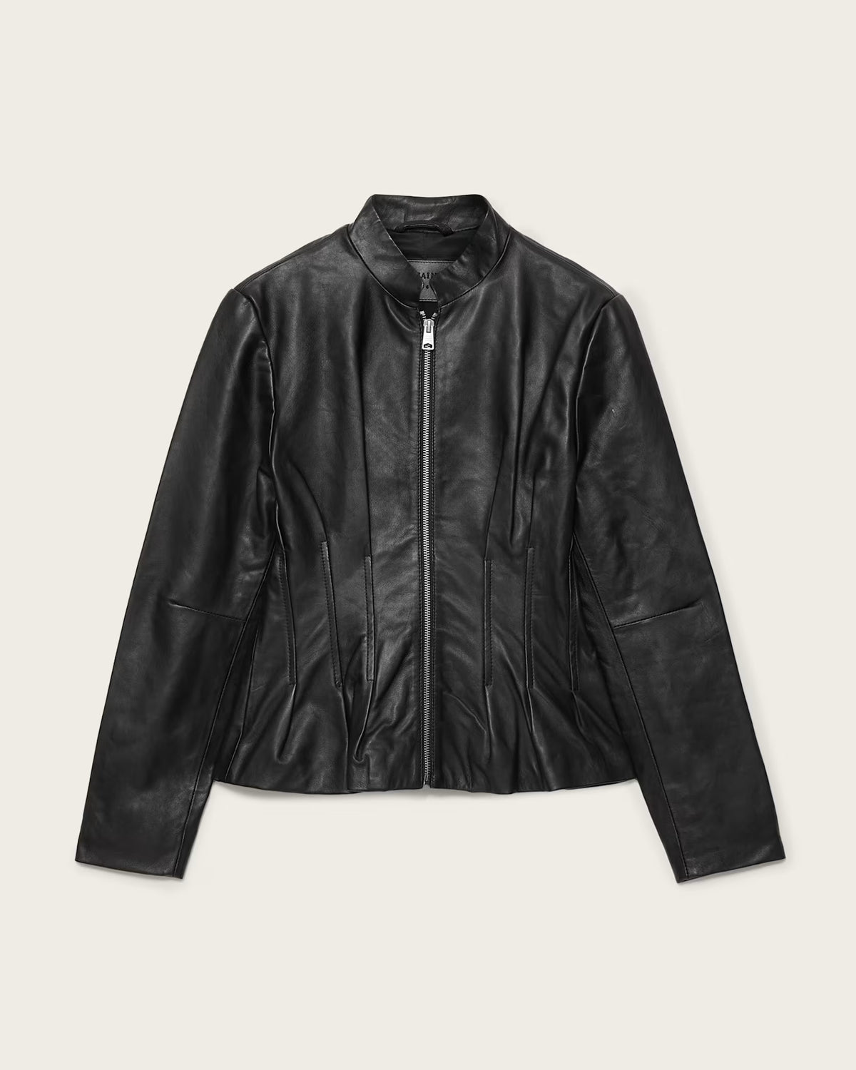 Clo Pleated Leather Jacket
