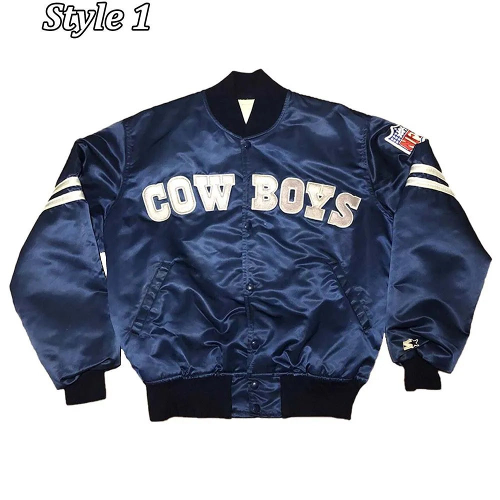 Dallas Cowboys 1990’s Satin Navy Jacket - detail view
