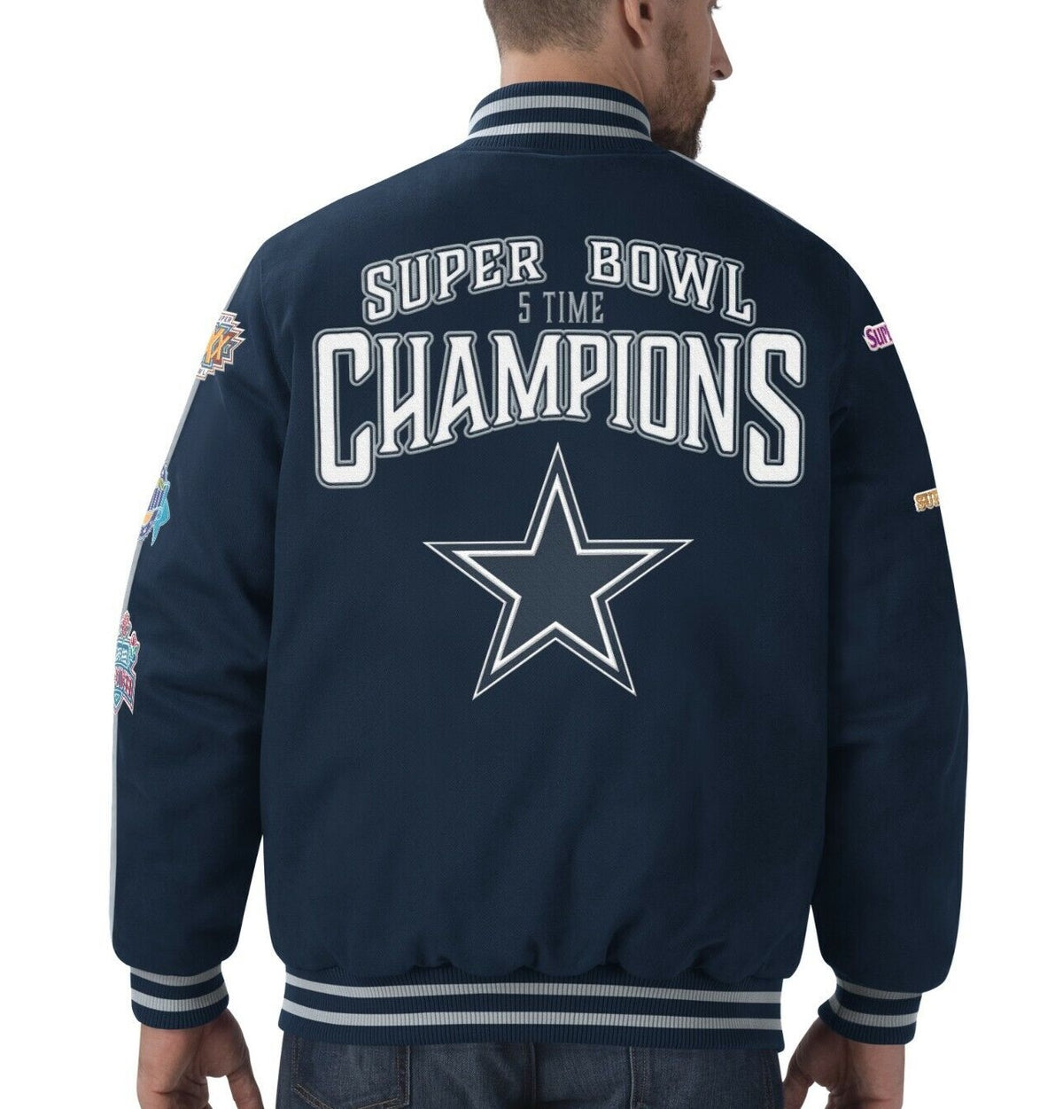Dallas Cowboys 5 Time Super Bowl Champion Jacket - back view