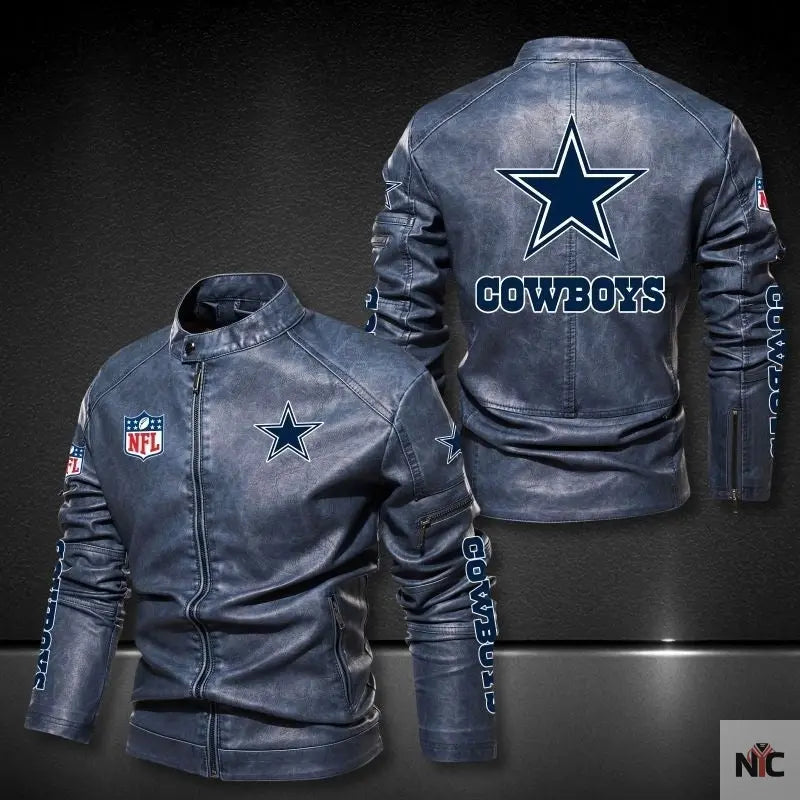 Dallas Cowboys Black Leather Jacket Clanton Jacket