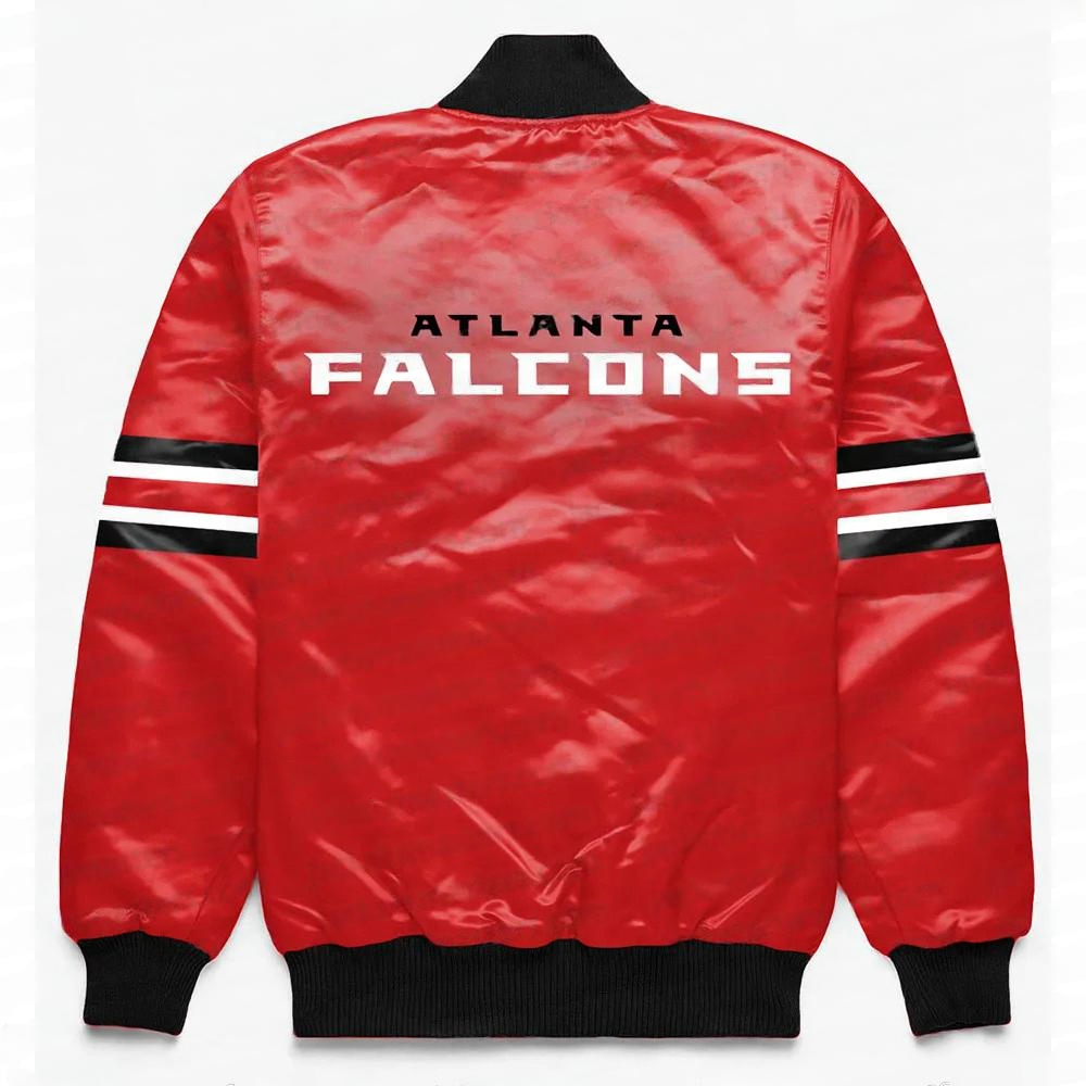 Atlanta Falcons Button Down Red Jacket - back view