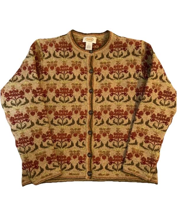 Gilmore Girls S03 Heidi Swedberg Brown Floral Pattern Cardigan - view 4