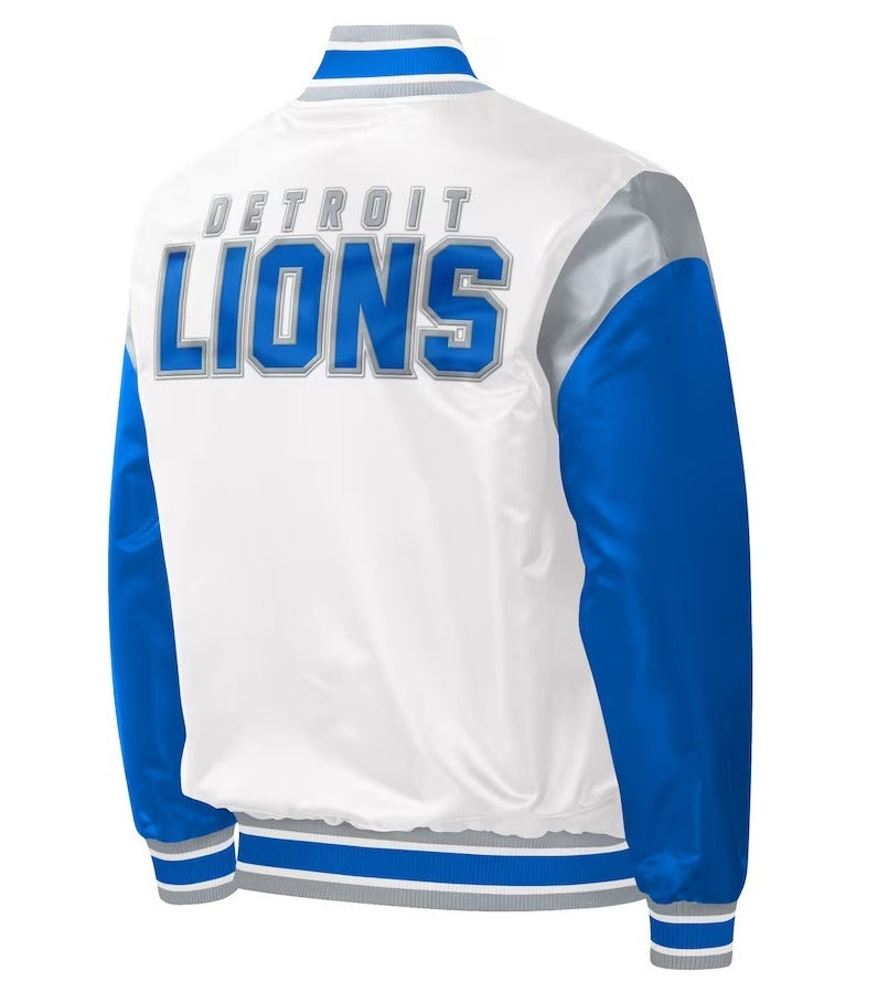 Detroit Lions Clean Up Throwback Satin Jacket - back view