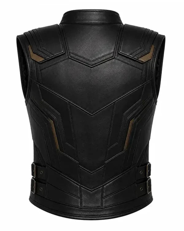 Thor Avengers Doomsday 2026 Black Leather Vest - side view