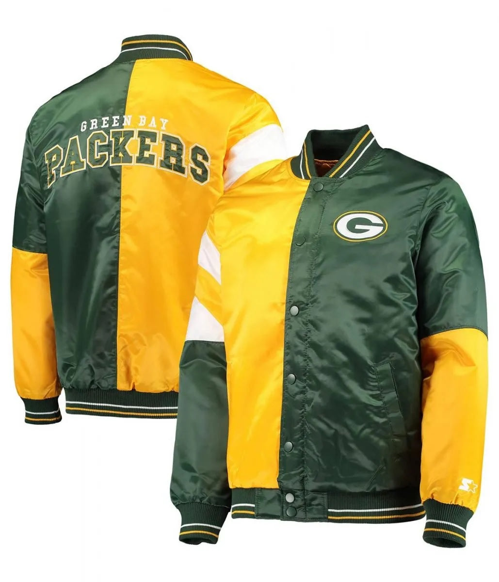 Green Bay Packers Leader Satin Full-Snap Jacket - side view