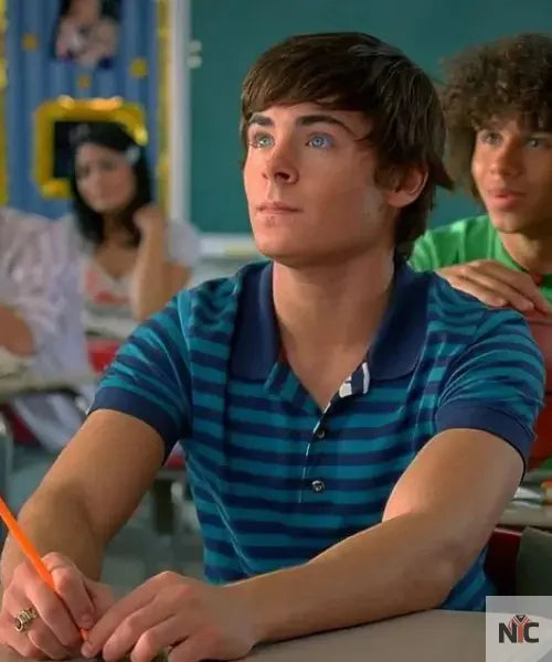 High School Musical 2 Striped Polo T-Shirt Clanton Jacket