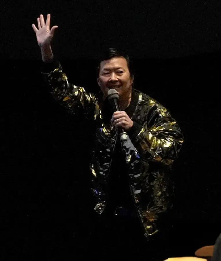 Ken Jeong KPop Demon Hunters Metallic Gold Jacket Shopotiny