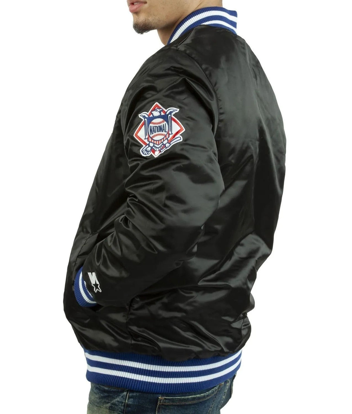 LA Dodgers National Blue Satin Varsity Jacket