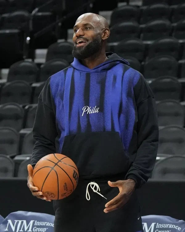 LeBron James Philadelphia 76ers Black Practice Hoodie - view 2