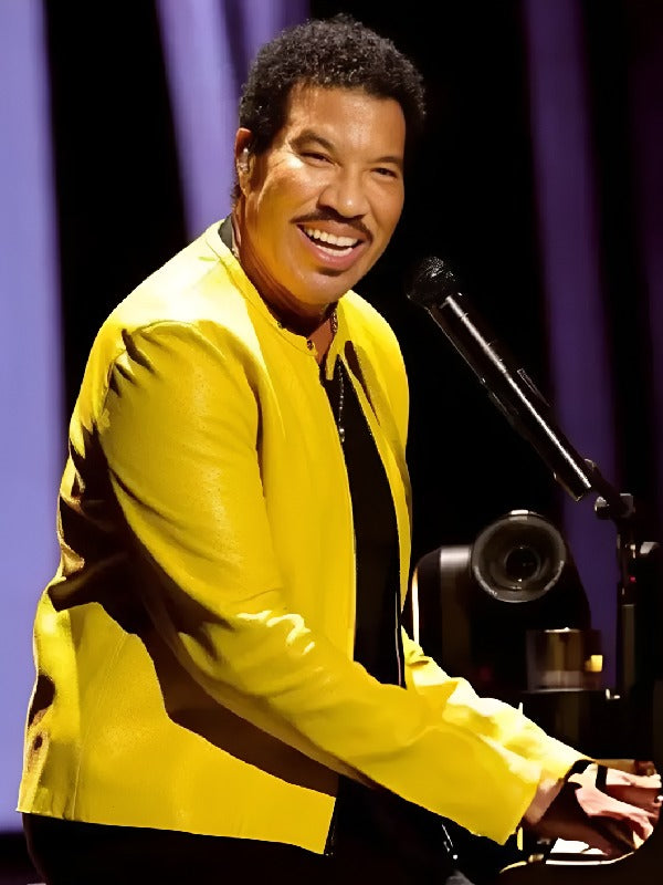 Lionel Richie The Muny Collarless Leather Jacket
