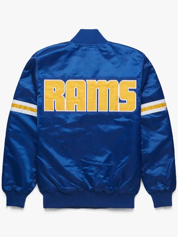 Los Angeles Rams Royal Blue Satin Jacket - back view