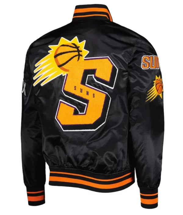 Mash Up Capsule Phoenix Suns Black Satin Jacket - back view