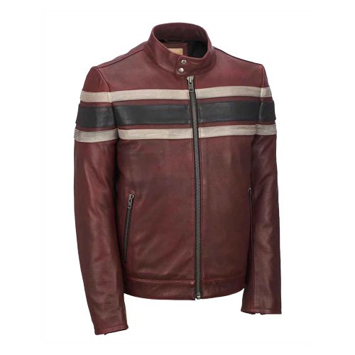 Mens Retro Red Waxed Vintage Jacket