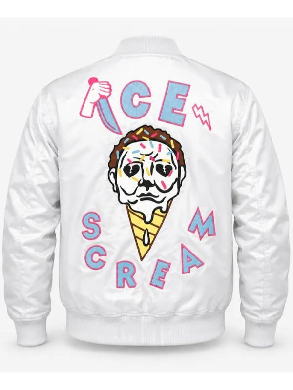 Michael Myers Ice Scream Satin Bomber Jacket