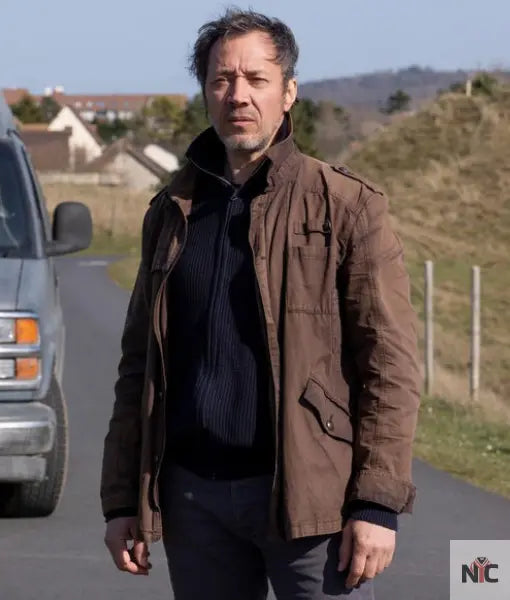 Mid-length Brown Cotton Jacket Worn by Bruno Debrandt Clanton Jacket