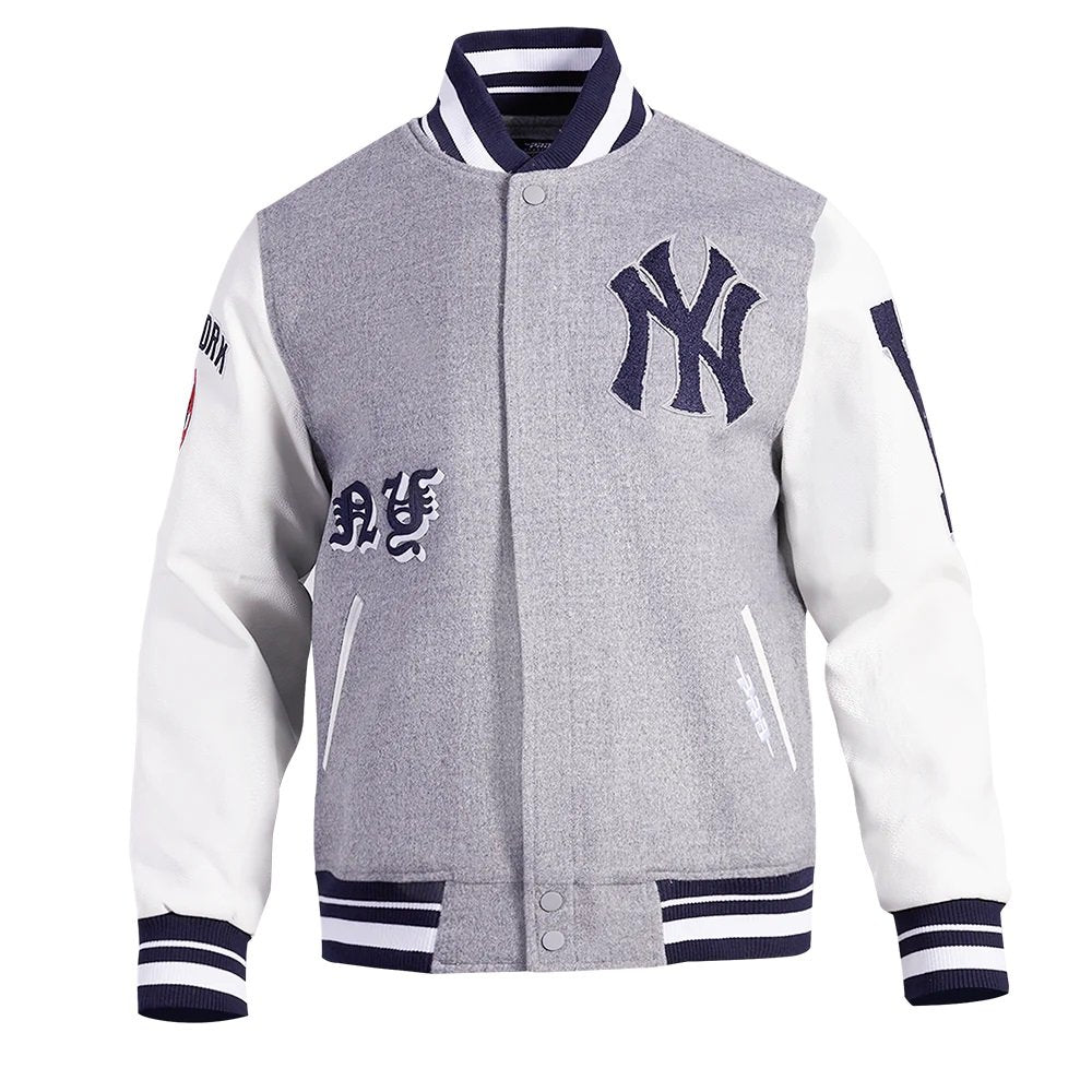New York Yankees Old English Wool Varsity Jacket - alternate view