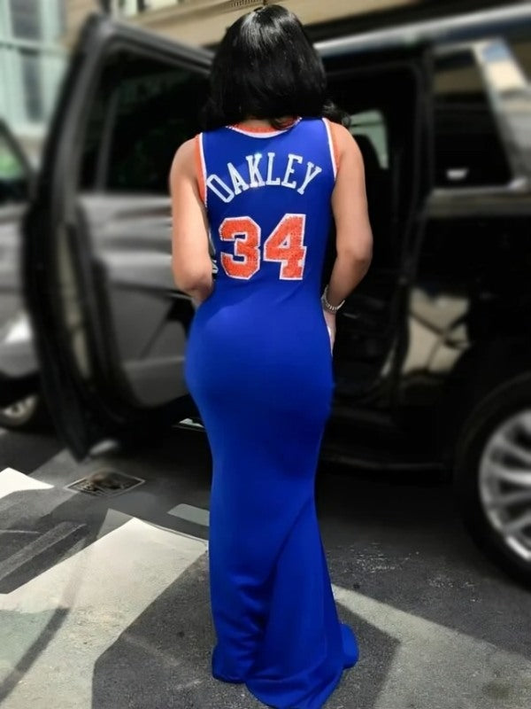 New York Knicks Angela Oakley Blue Dress