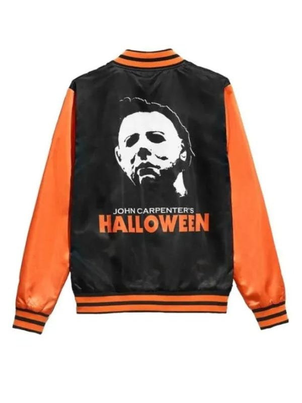 Michael Myers Halloween Black/Orange Varsity Jacket