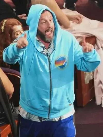 Oscars 2025 Adam Sandler Blue Hoodie