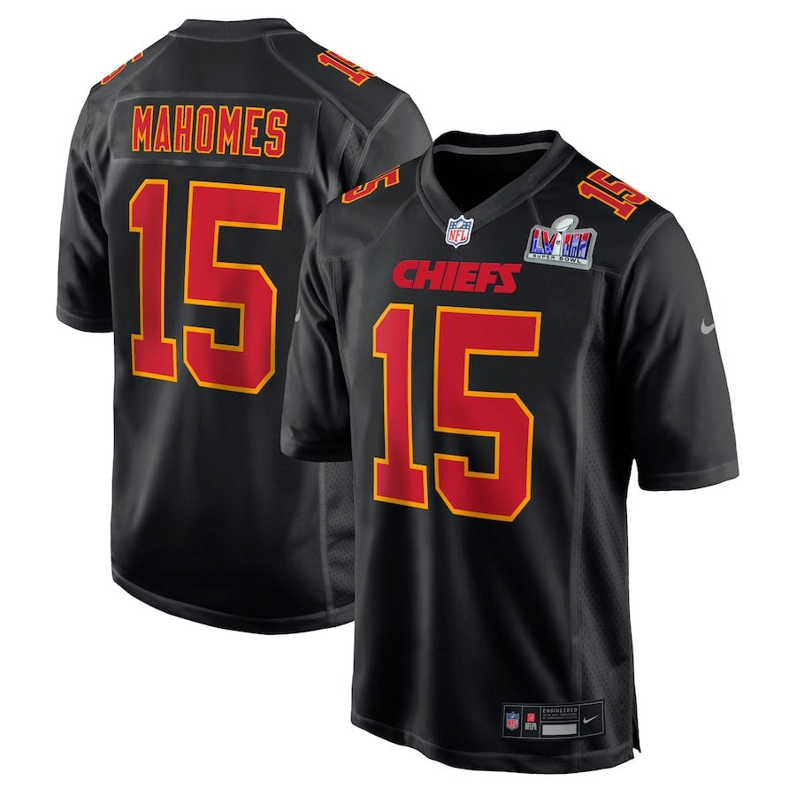 Patrick Mahomes Black Kansas City Chiefs Super Bowl LVIII Game Jersey