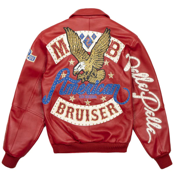 Pelle Pelle American Bruiser Red Jacket - back view