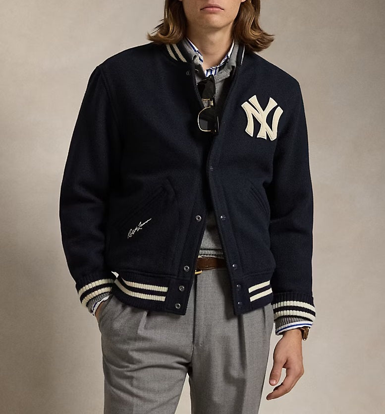 Polo Ralph Lauren Yankees Navy Varsity Jacket - back view