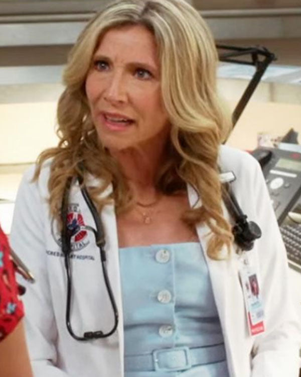 Scrubs S11 Sarah Chalke Blue Belted Midi Dress