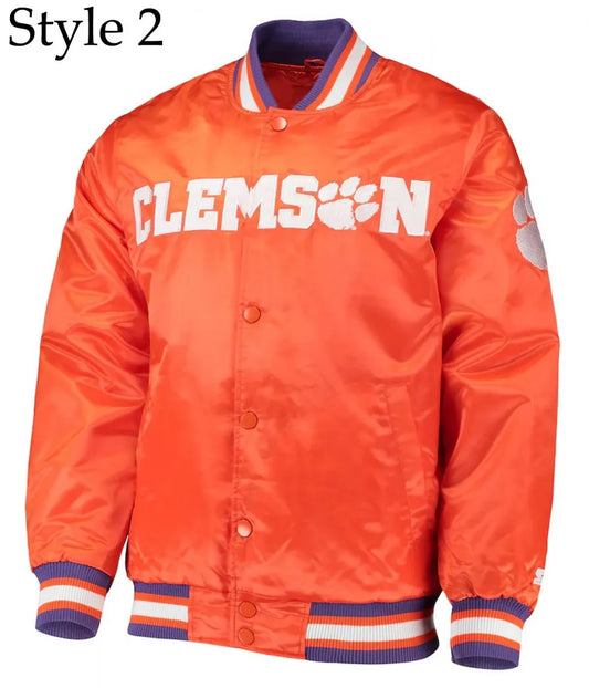 Tigers the Legend Clemson Bomber Satin Jacket - back view