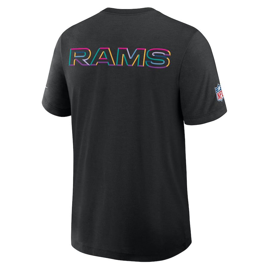 Los Angeles Rams Nike Black 2025 NFL Crucial Catch Tri-Blend Dri-FIT T-Shirt Trendy Layer