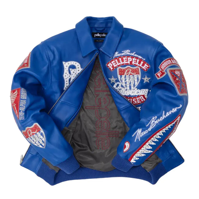 Pelle Pelle American Bruiser Blue Jacket - side view