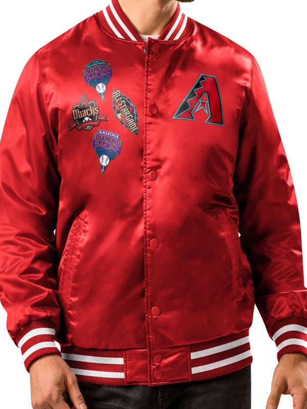Arizona Diamondbacks Patches Varsity Jacket - back view