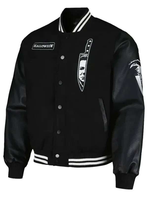 Michael Myers Black Varsity Jacket - back view