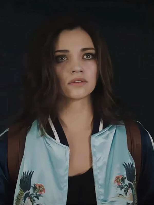 India Eisley Dead Money Varsity Jacket - back view
