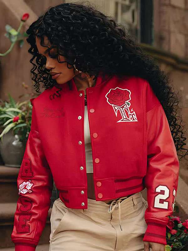 Teyana Taylor Red Varsity Jacket - back view