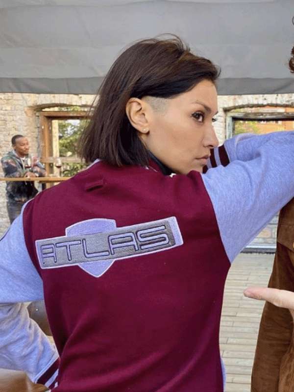 Janina Gavankar Borderlands Varsity Jacket - back view