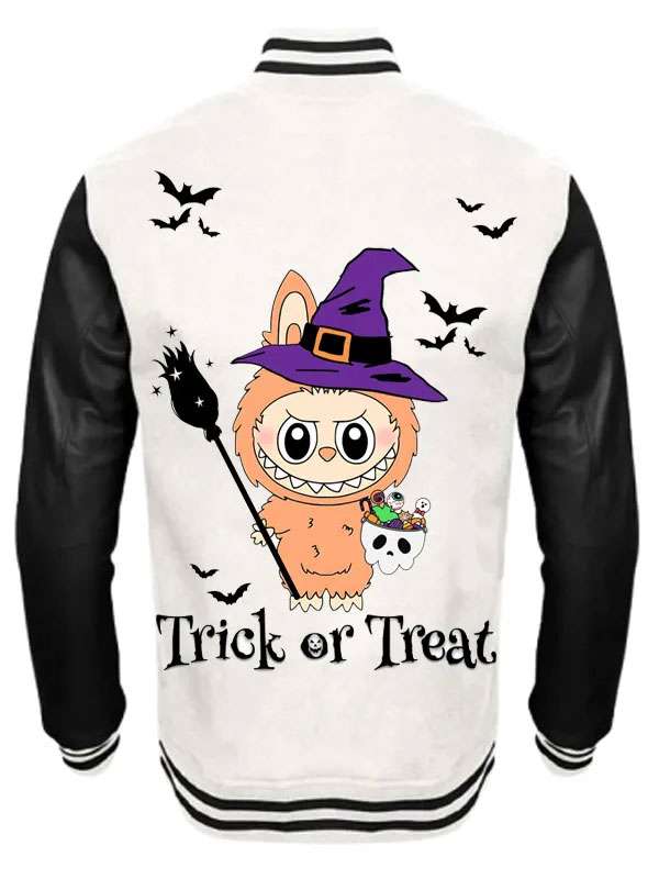 Labubu Trick Or Treat Varsity Jacket - back view
