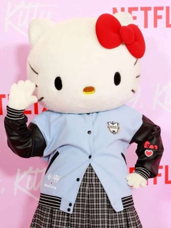 XO Kitty Series Varsity Leather Jacket - side view