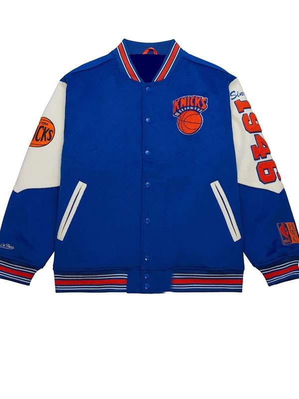 Egypt Dean Knicks Victory Parade Varsity Jacket - side view